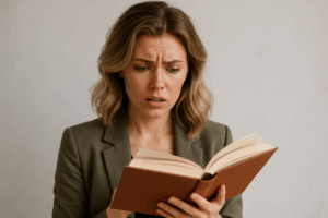 תמונה צבעונית המציגה ספרים עם חומרי שיווק על רקע בדוכני ספרים בישראל