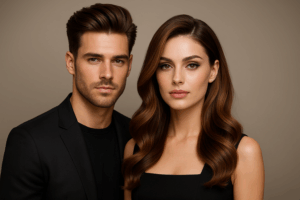 תמונה של לוגו למספרה שמשדר יוקרה ומקצועיות